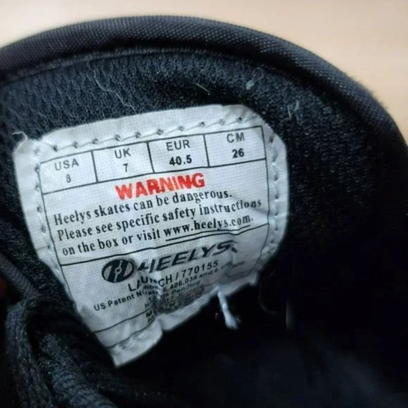 Heelys Launch Adult Black Canvas Skate Shoes With Wheels 770155 Men's Size 8 - Picture 7 of 7